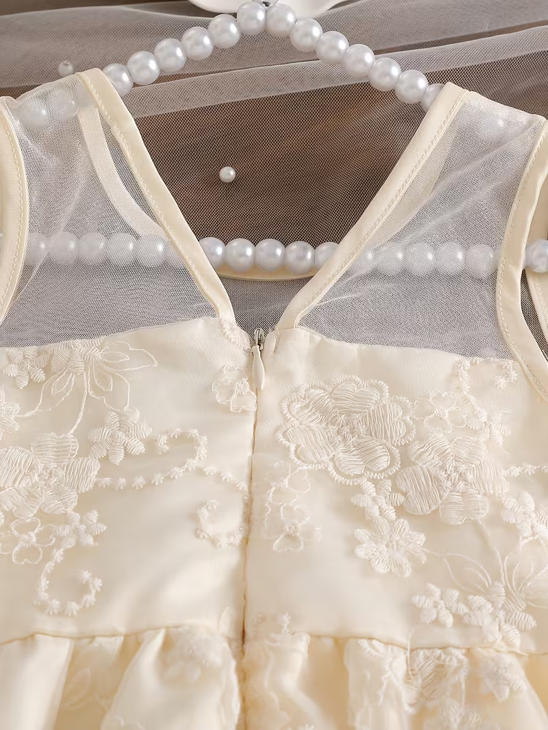Elegant Ivory Flower Girl Dress for 4-Year-Old Girls