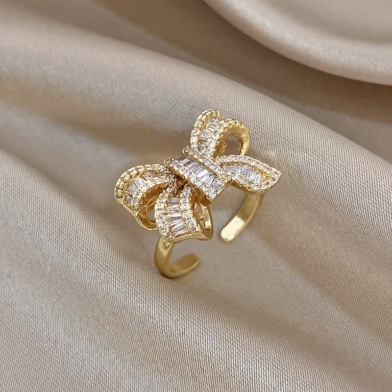 Luxury Rose Jewelry Gift Box Set – Bow Necklace & Earrings