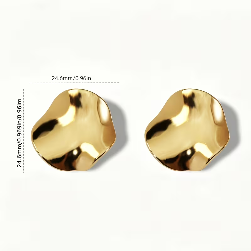 Golden Irregular Statement Earrings – Sculptural Modern Design
