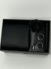 Black Checkered Luxury Tie Gift Set