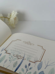 Elegant Wedding Guest Book – Gold Leaf Design