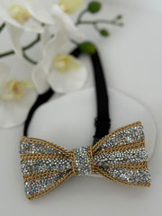 Luxury Crystal & Gold Chain Statement Bow Tie