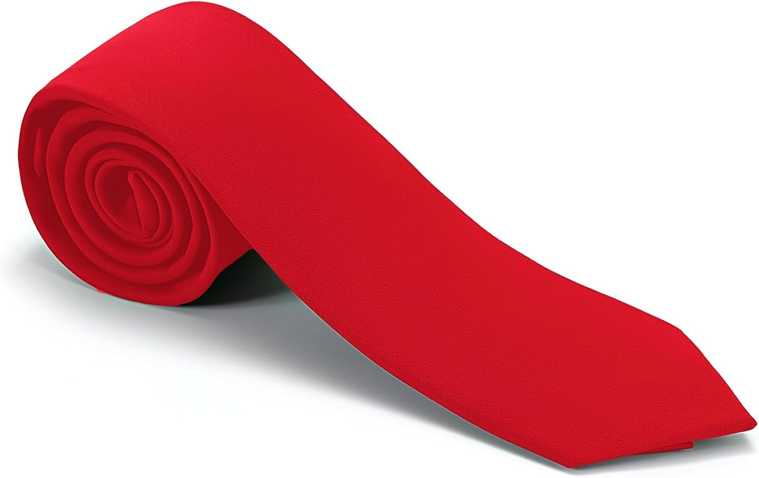 Men’s Red Satin Tie Set with Pocket Square & Rose Lapel Pin