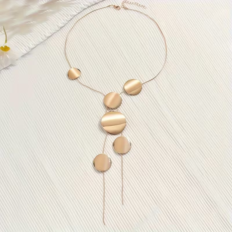 14K Gold Plated Geometric Statement Necklace