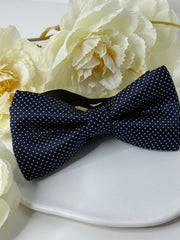 Navy Blue Textured Bow Tie