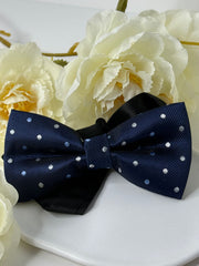 Navy Blue Polka Dot Bow Tie