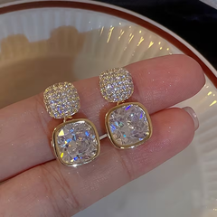 Luxury Double Crystal Drop Earrings
