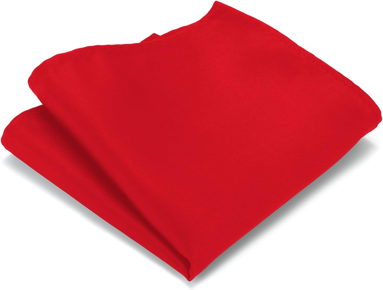 Men’s Red Satin Tie Set with Pocket Square & Rose Lapel Pin