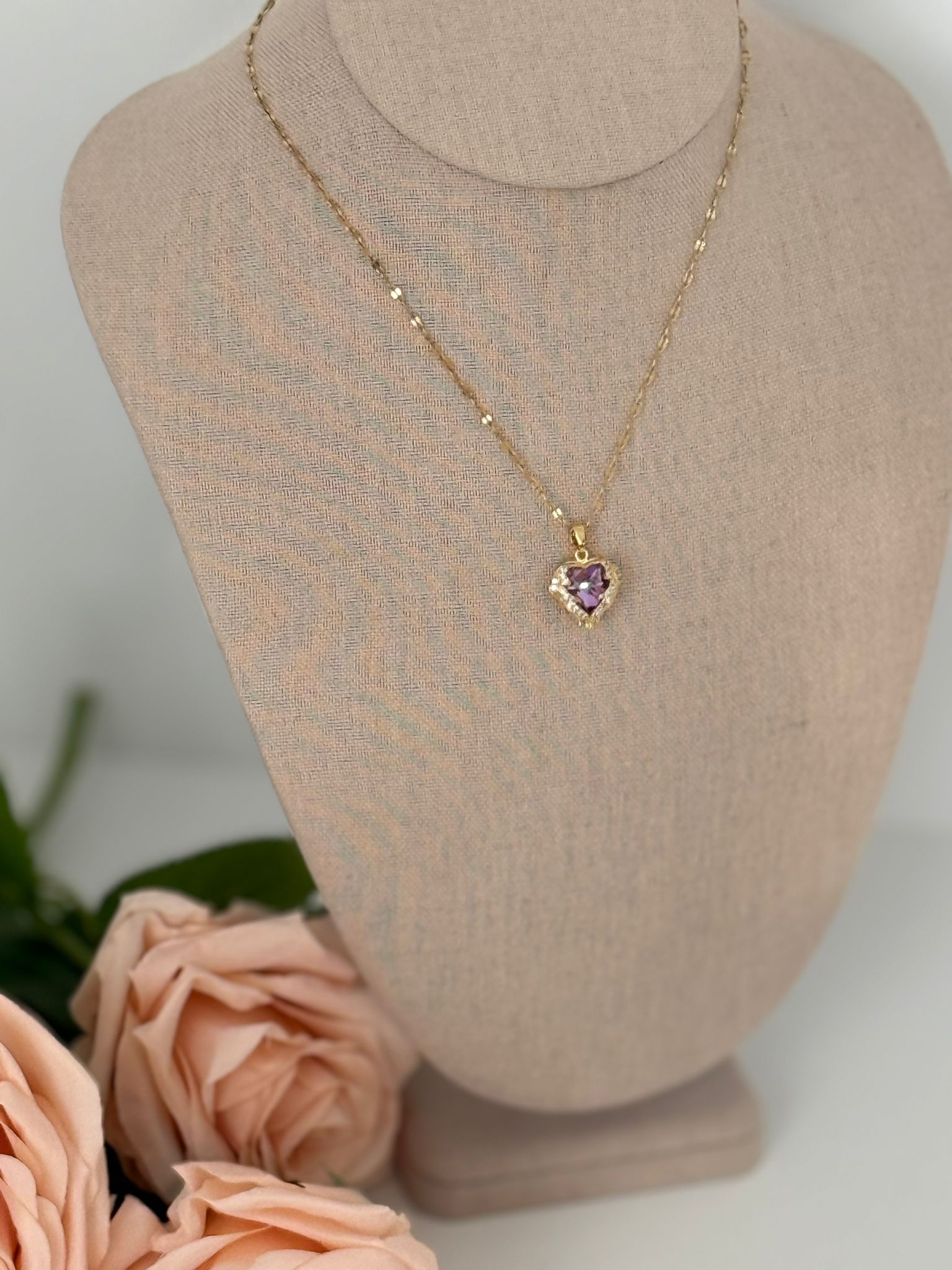 Purple Heart Pendant Necklace