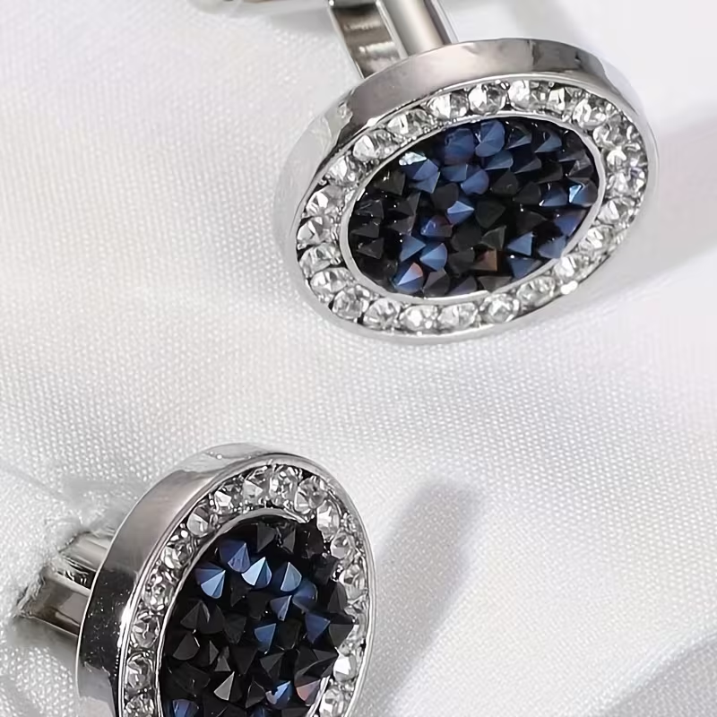 Luxury Navy Blue Stone Cufflinks