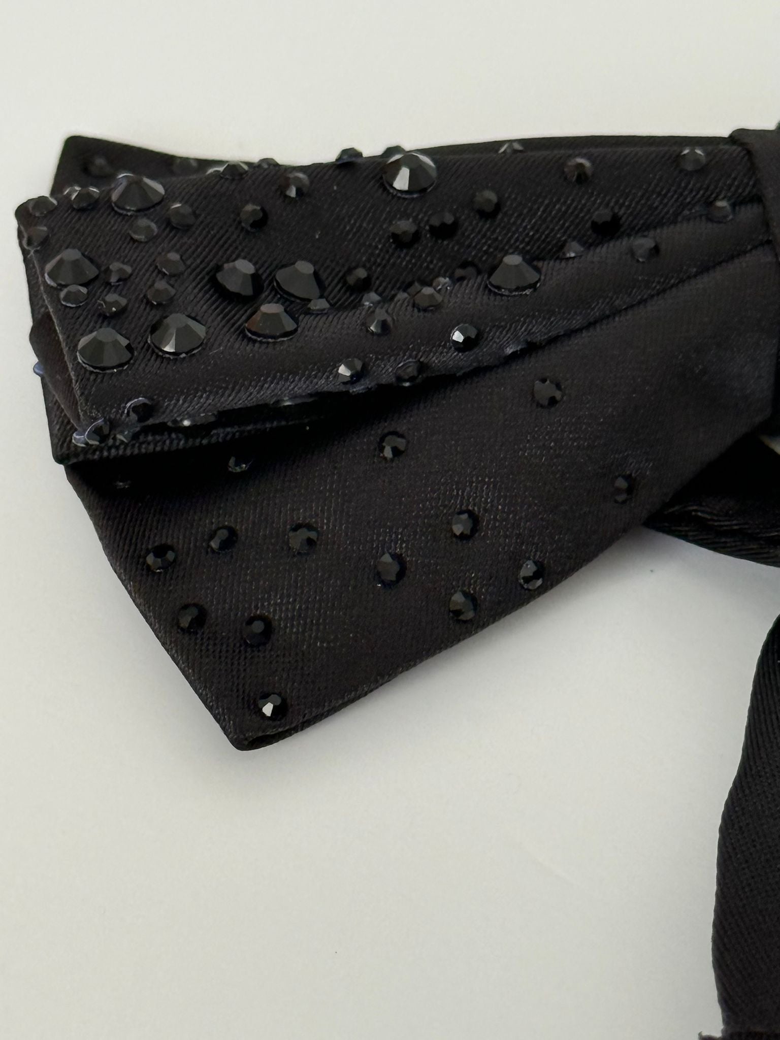 Black Beaded Bow Tie