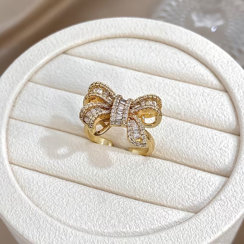 Luxury Rose Jewelry Gift Box Set – Bow Necklace & Earrings