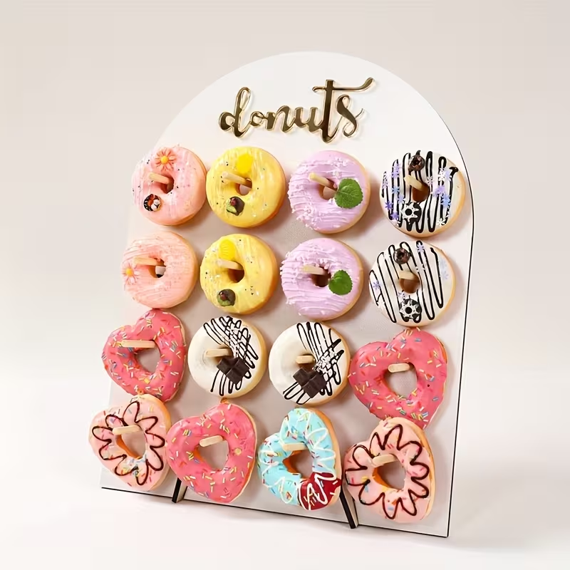 Wooden Donut Wall Display Stand