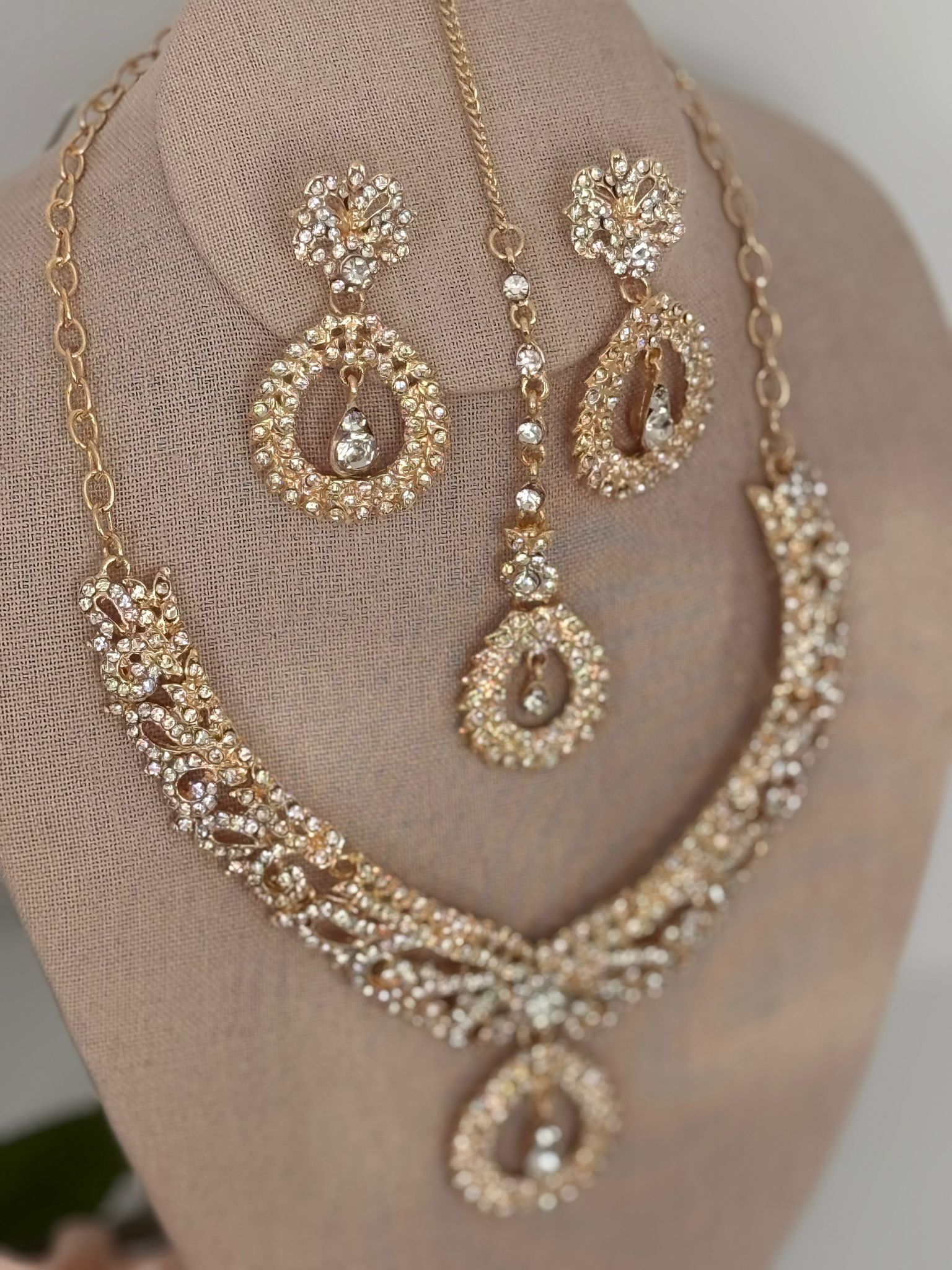Gold Crystal Bridal Jewelry Set