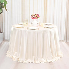 RENTAL ONLY!! Round Ivory Satin Tablecloth