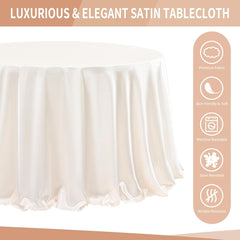 RENTAL ONLY!! Round Ivory Satin Tablecloth