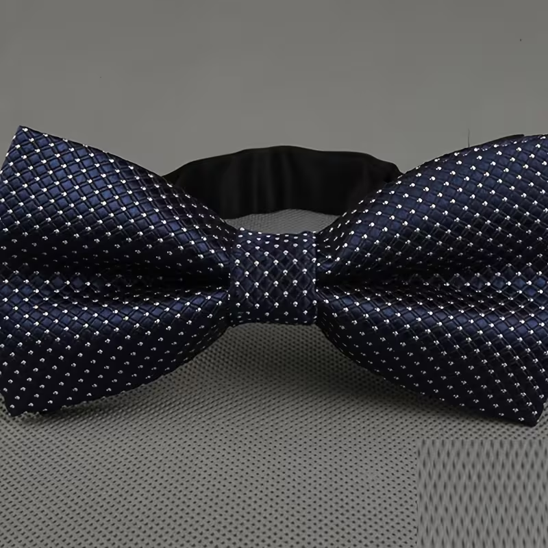 Navy Blue Textured Bow Tie