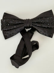 Black Beaded Bow Tie