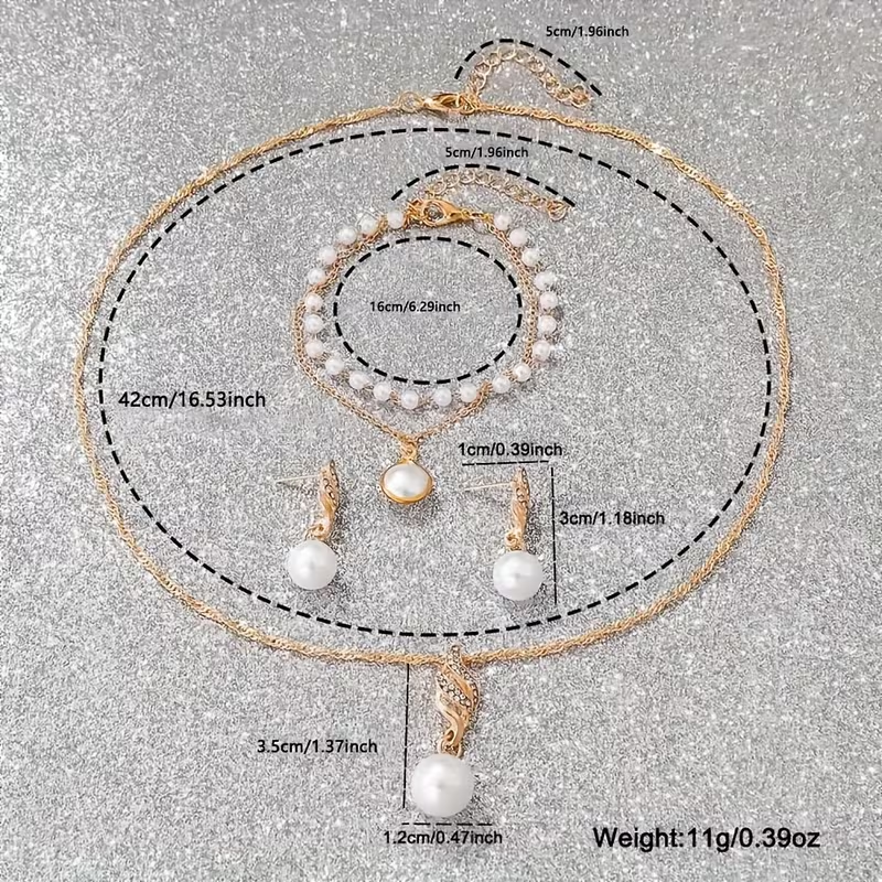 Luxury Watch & Pearl Jewelry Gift Set (4-Piece Bundle)