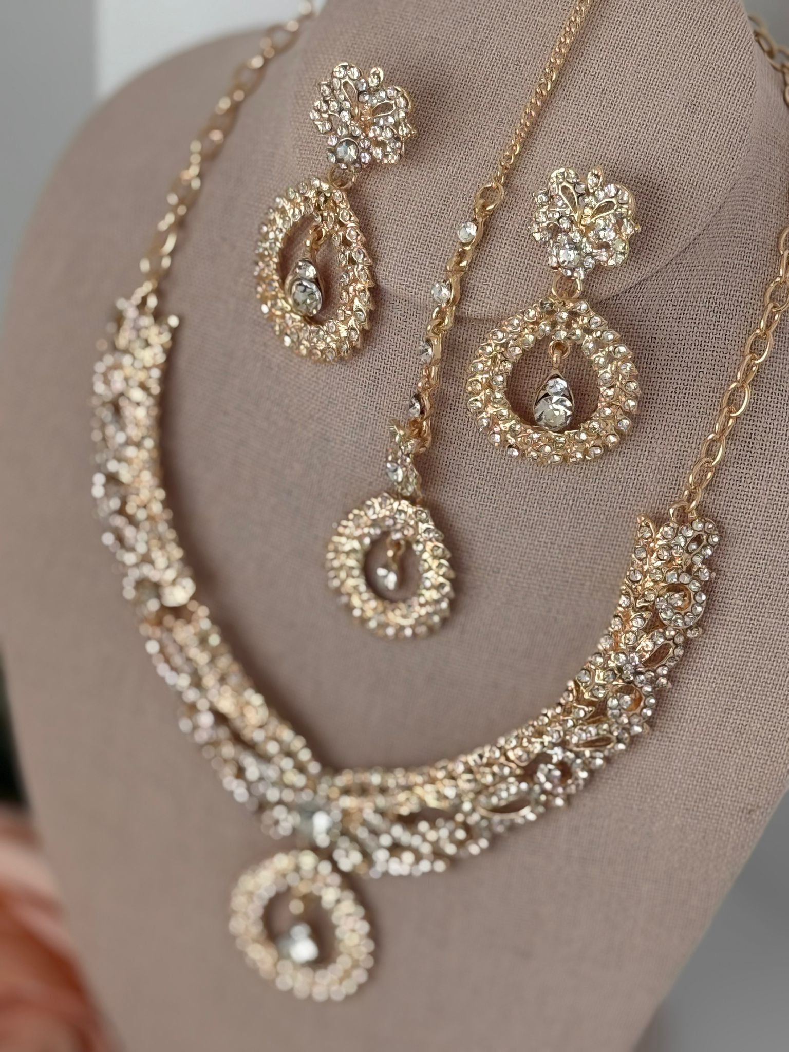 Gold Crystal Bridal Jewelry Set