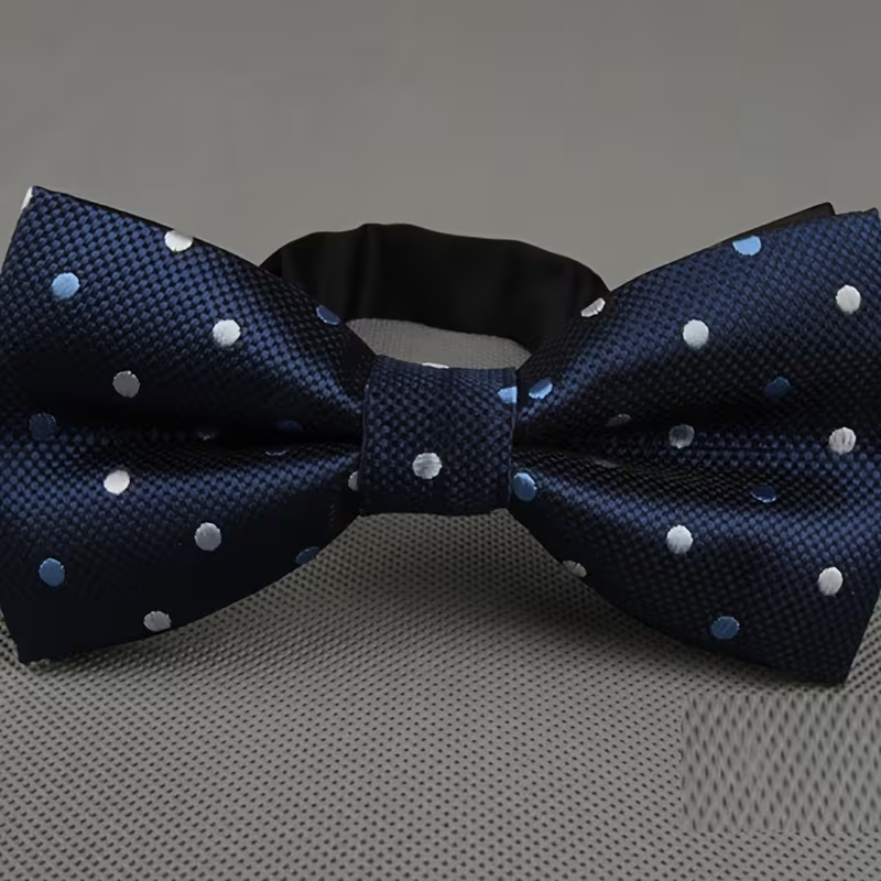 Navy Blue Polka Dot Bow Tie