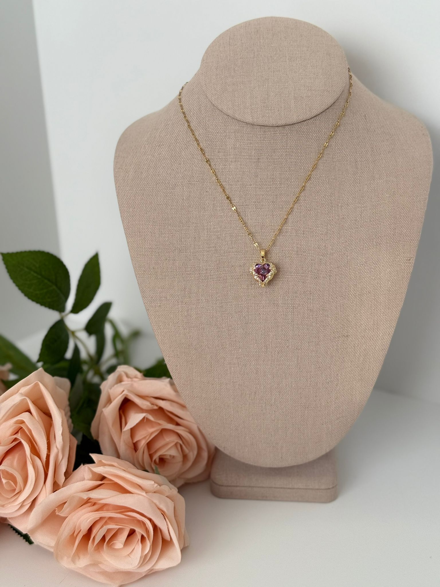 Purple Heart Pendant Necklace