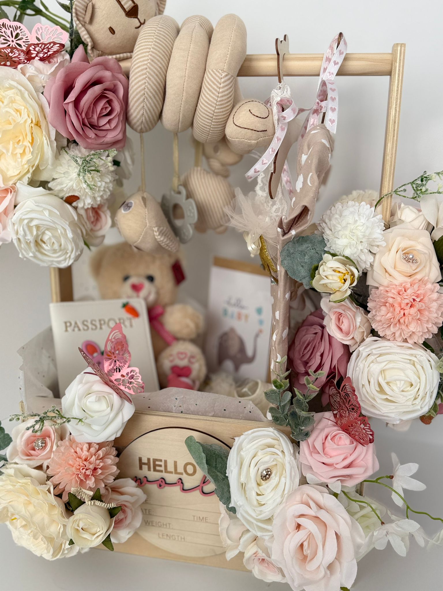Luxury Baby Girl Gift Basket – “Hello Baby” Welcome Set