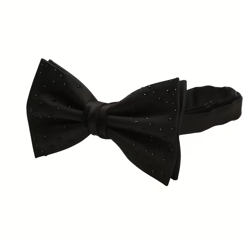 Black Beaded Bow Tie