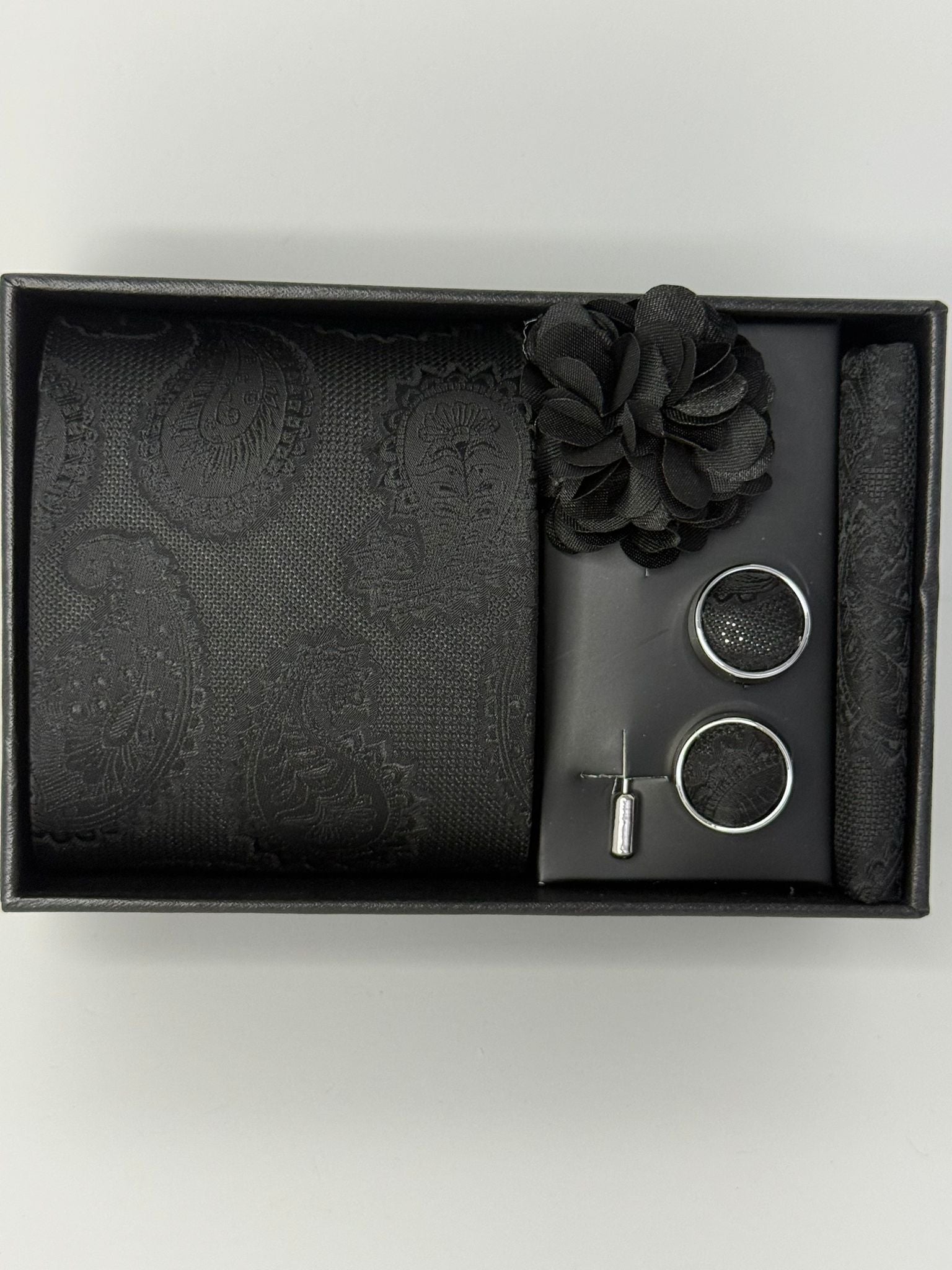 Black Paisley Luxury Tie Gift Set