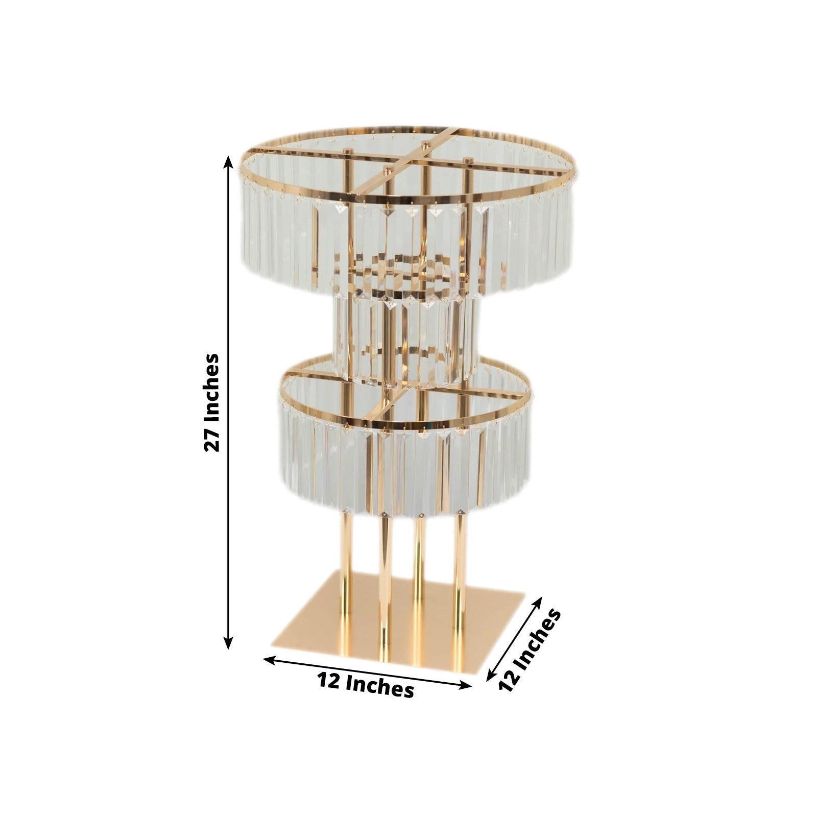 RENTAL - Crystal & Gold Wedding Centerpiece – Elegant Event Table Decor - RENTAL