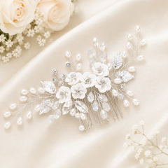 Bridal Hair Comb with Pearls & Crystals