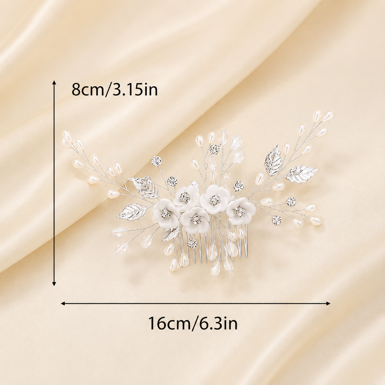 Bridal Hair Comb with Pearls & Crystals