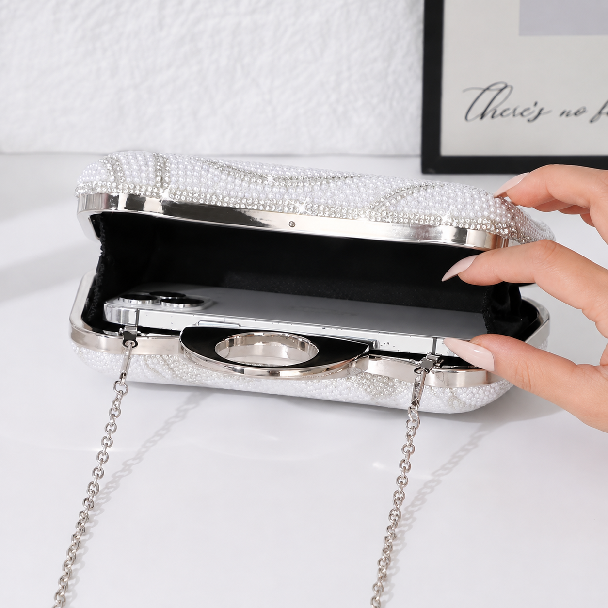 White Pearl Evening Clutch
