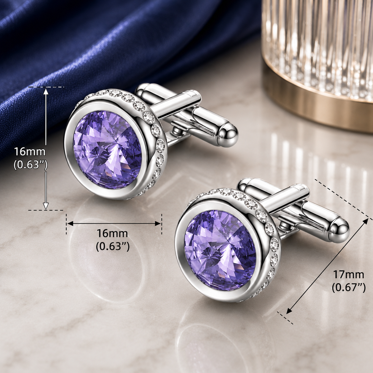 Luxury Amethyst Cufflinks for Men
