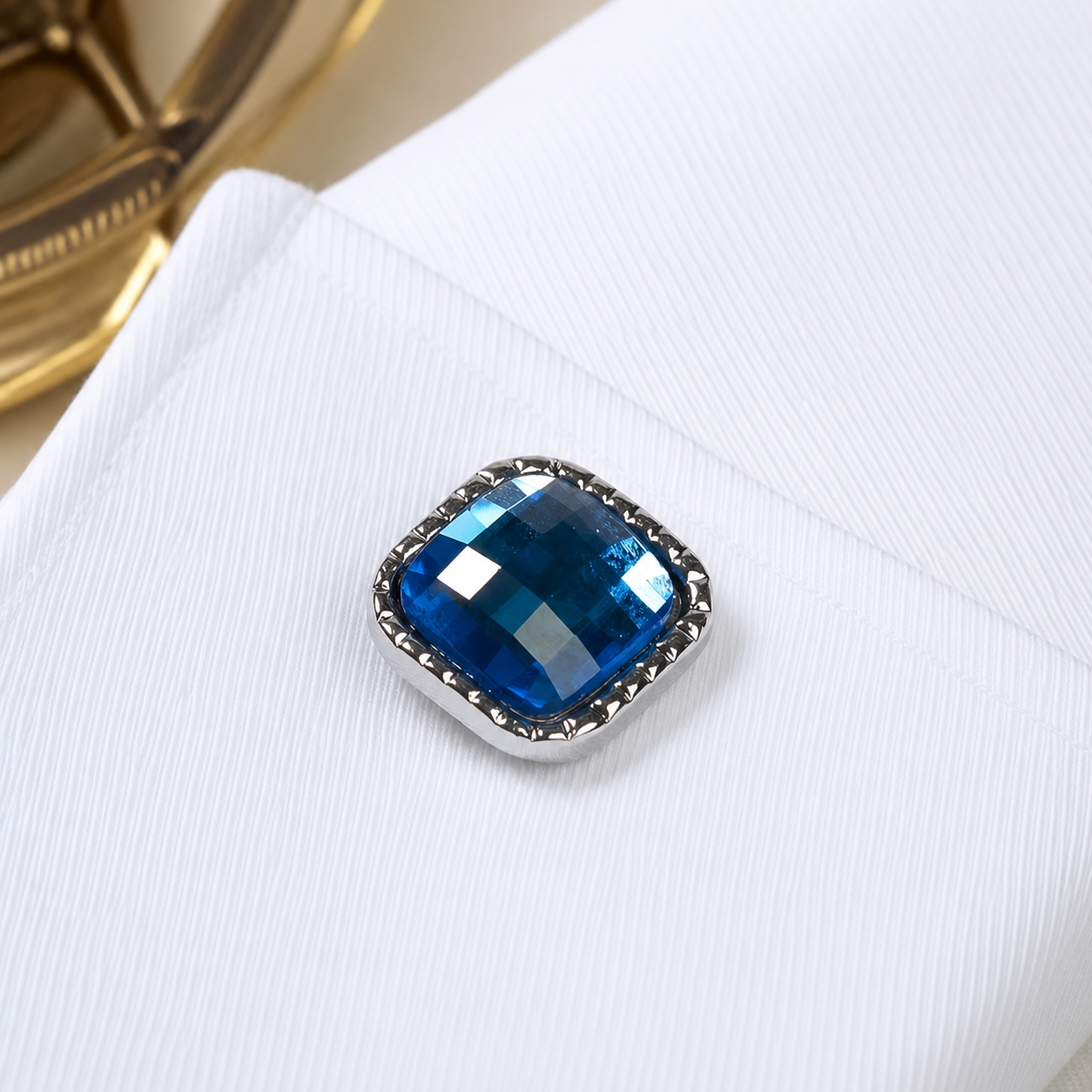 Luxury Blue Square Cufflinks for Men