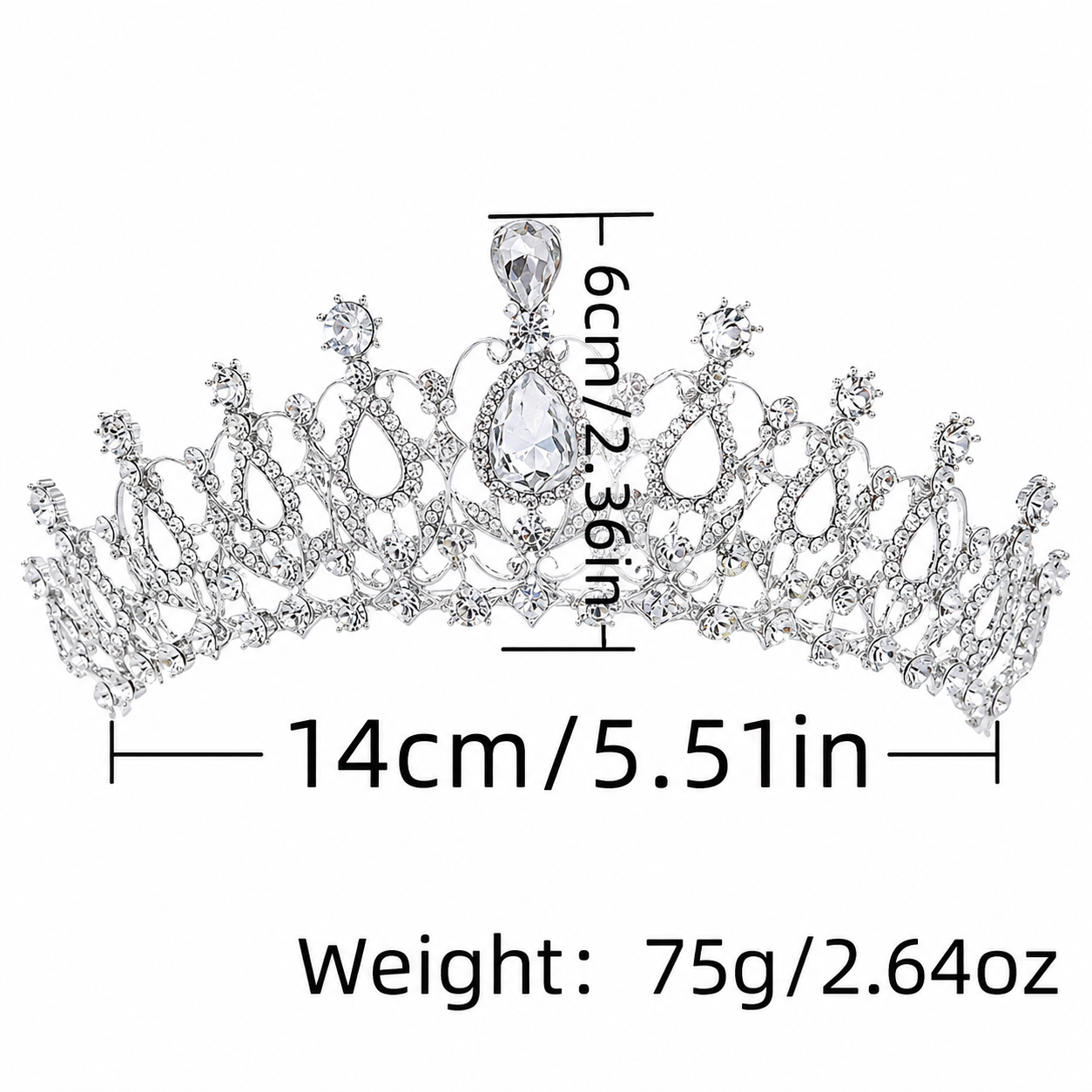 Luxury Crystal Bridal Jewelry Set with Tiara, Necklace & Earrings