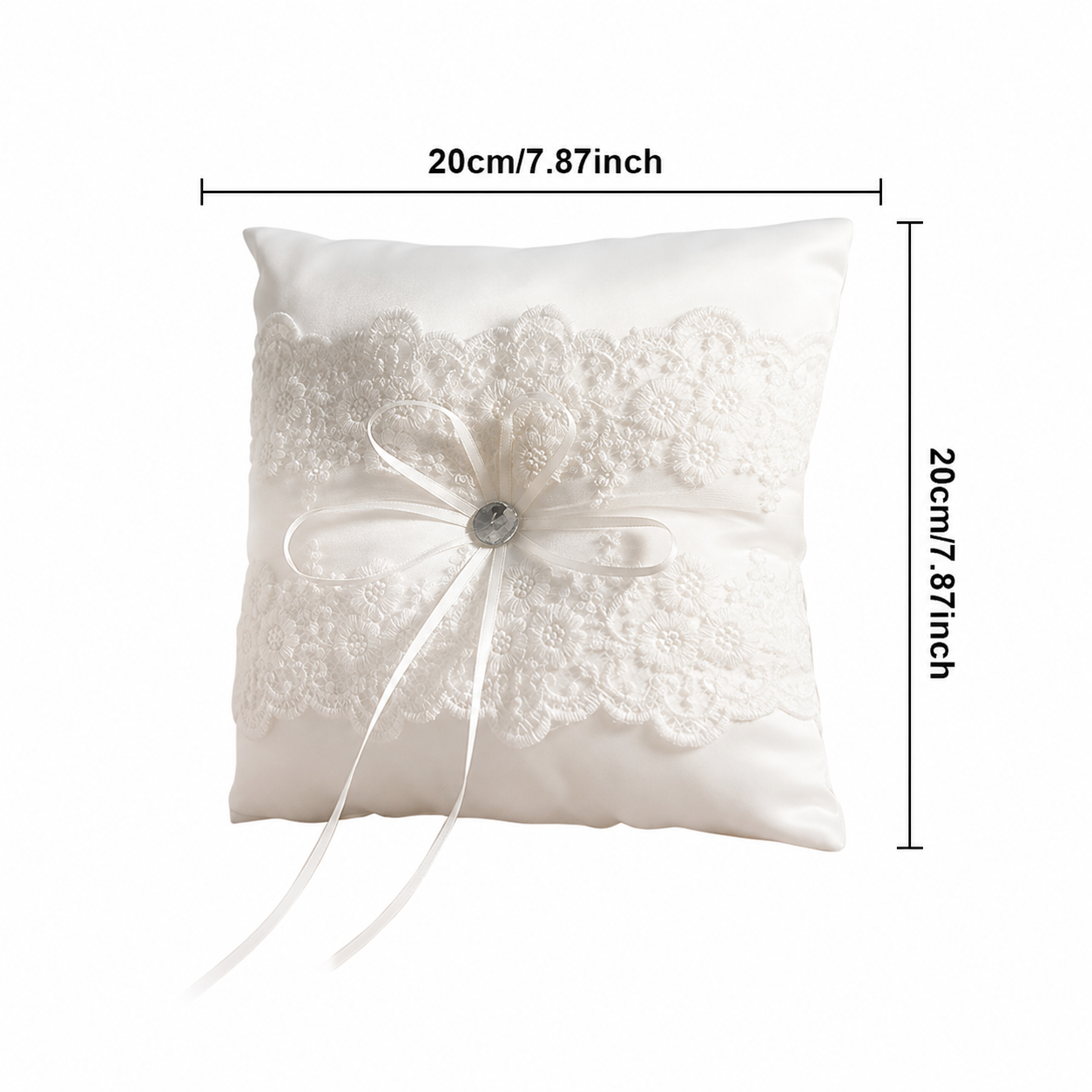 Elegant Ivory Lace Ring Bearer Pillow