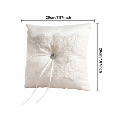 Elegant Ivory Lace Ring Bearer Pillow