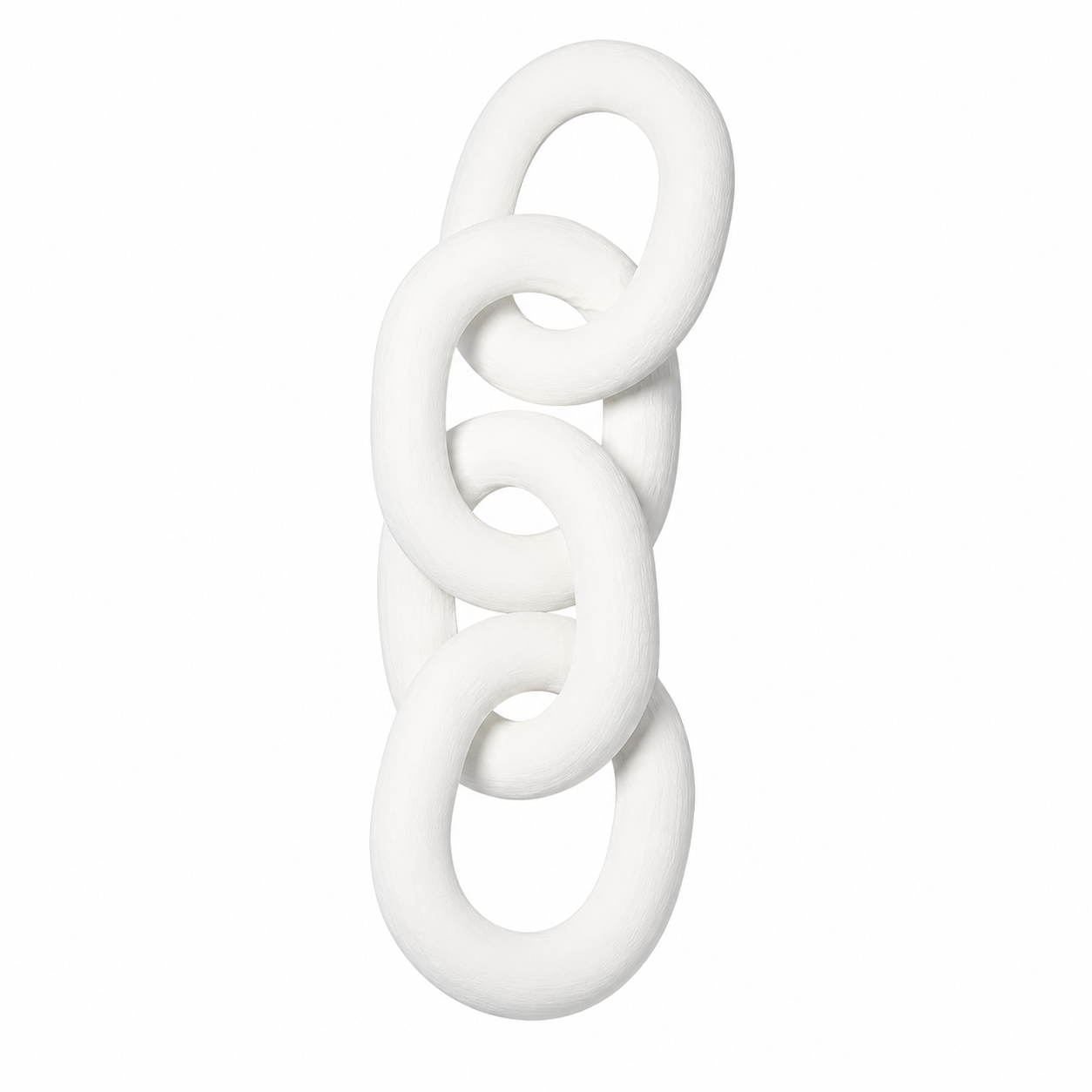 Modern White Decorative Chain Link Sculpture