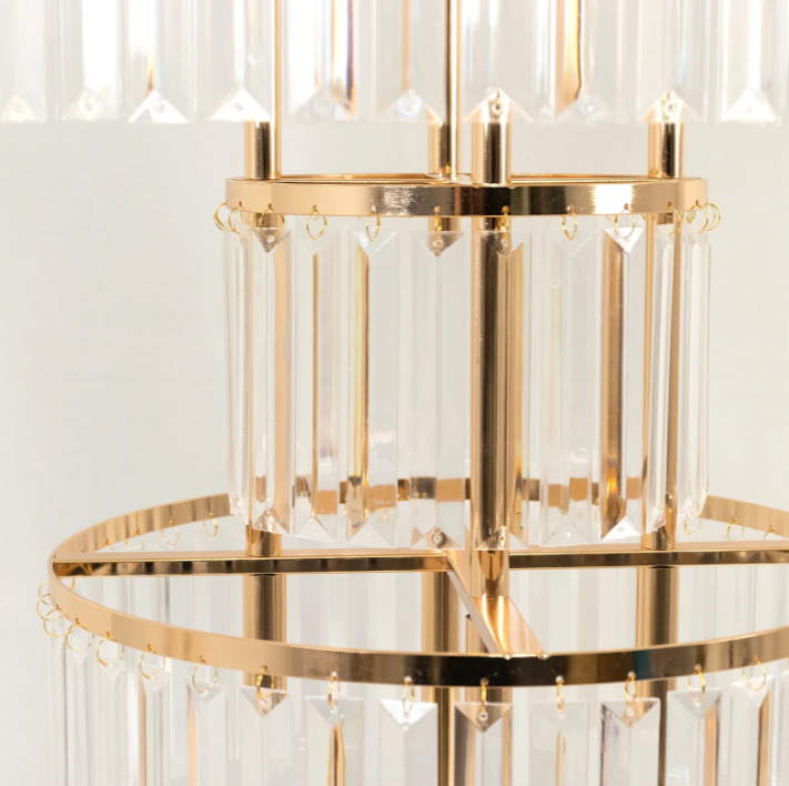 RENTAL - Crystal & Gold Wedding Centerpiece – Elegant Event Table Decor - RENTAL