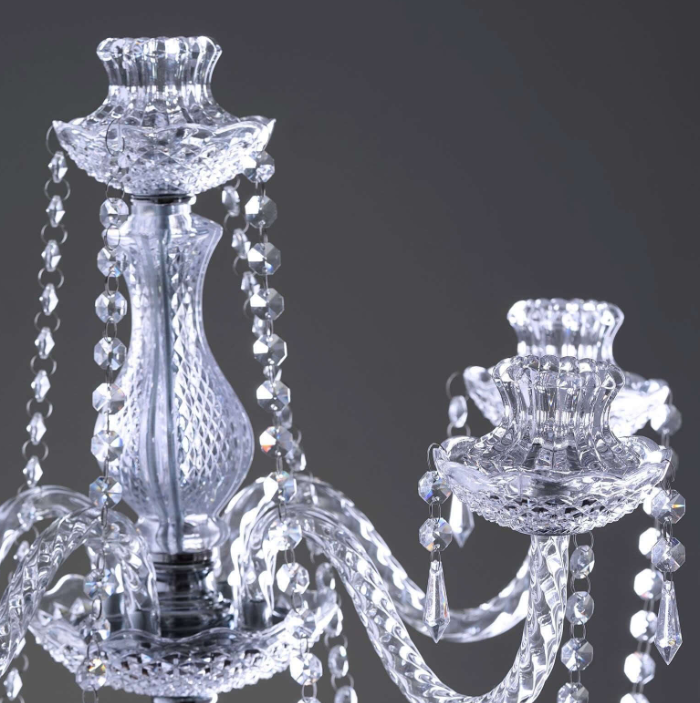 RENTAL -  Crystal 5-Arm Candelabra Centerpiece - RENTAL