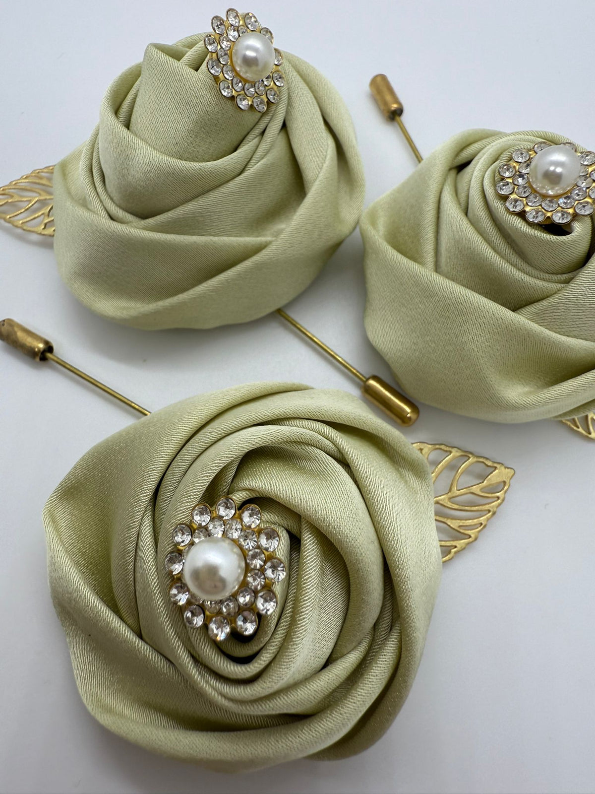 Satin Sage Green Pin Lapel