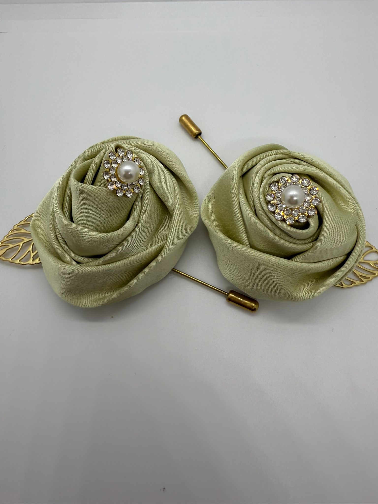 Satin Sage Green Pin Lapel