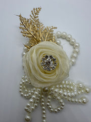 Ivory Pearl & Crystal Bloom Corsage