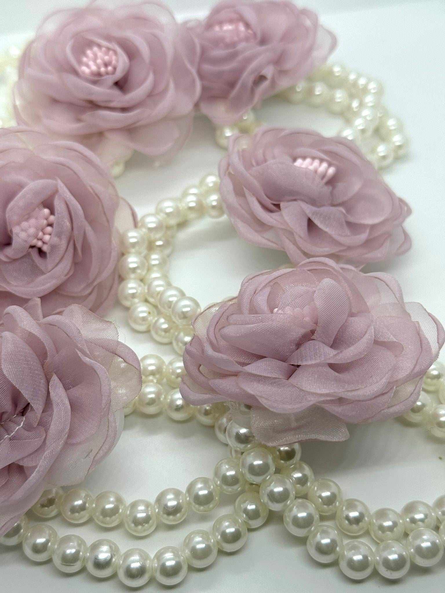 Mauve Bloom Pearl Bracelet Corsage
