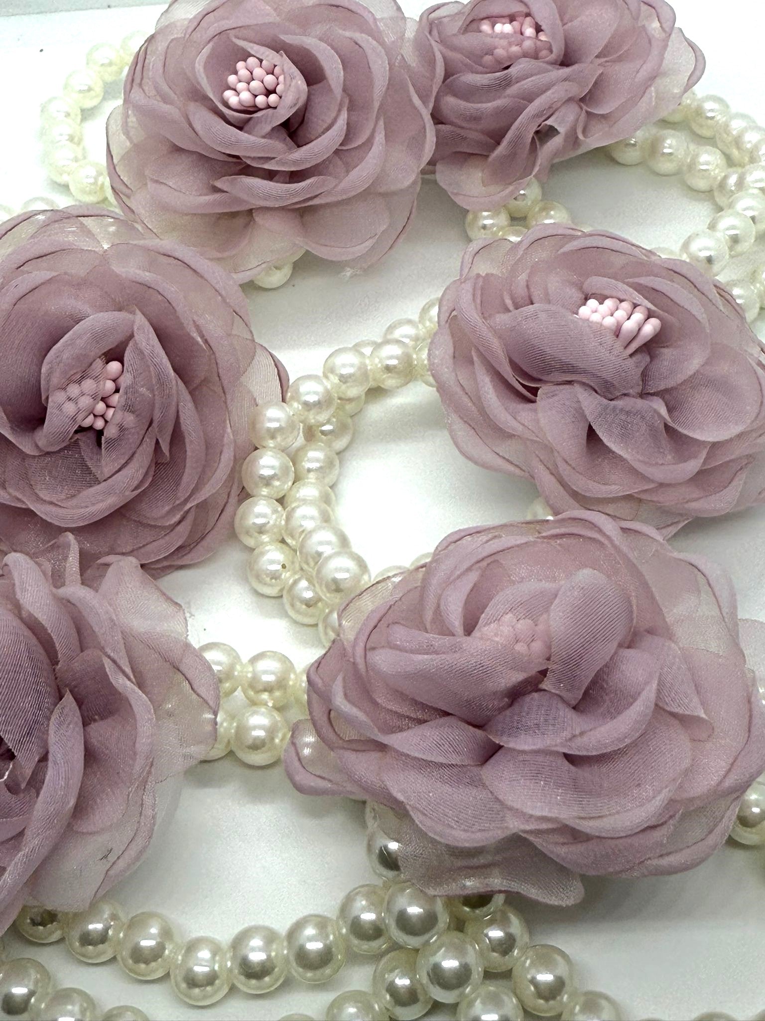 Mauve Bloom Pearl Bracelet Corsage