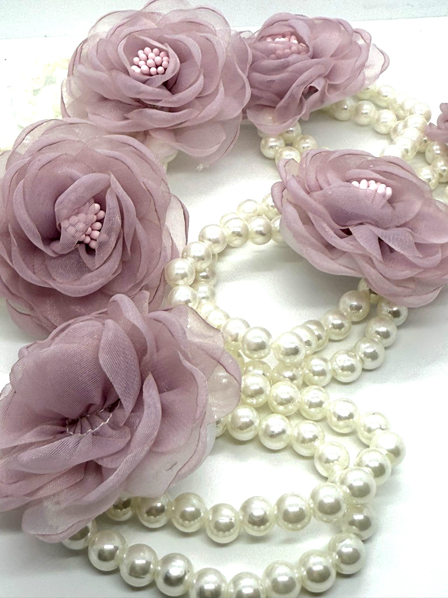 Mauve Bloom Pearl Bracelet Corsage