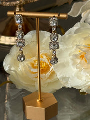 Elegant Gold-Tone Crystal Drop Earrings