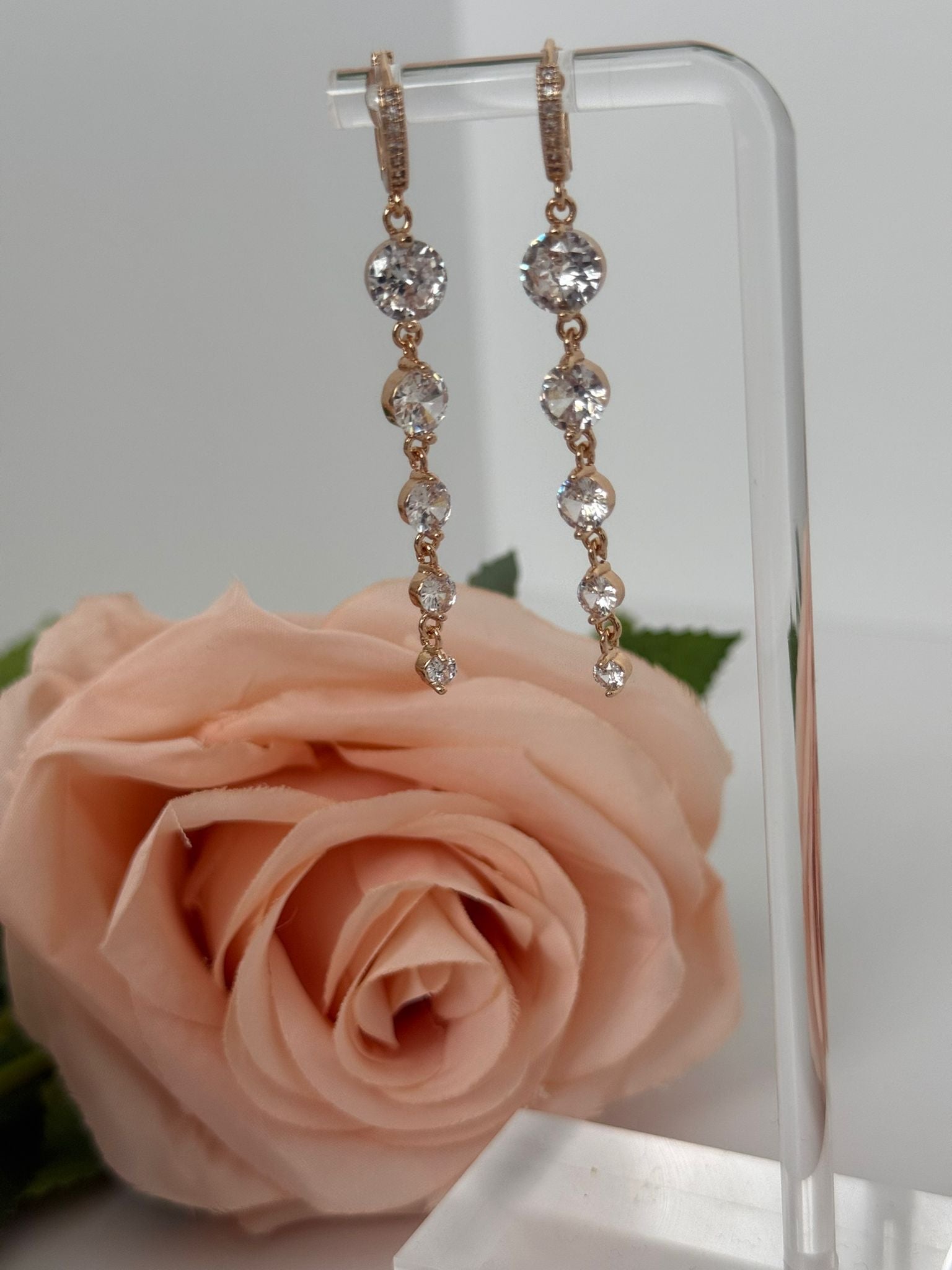 Gold Multi Crystal Drop Earrings