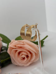 Gold Textured Hoop Earrings